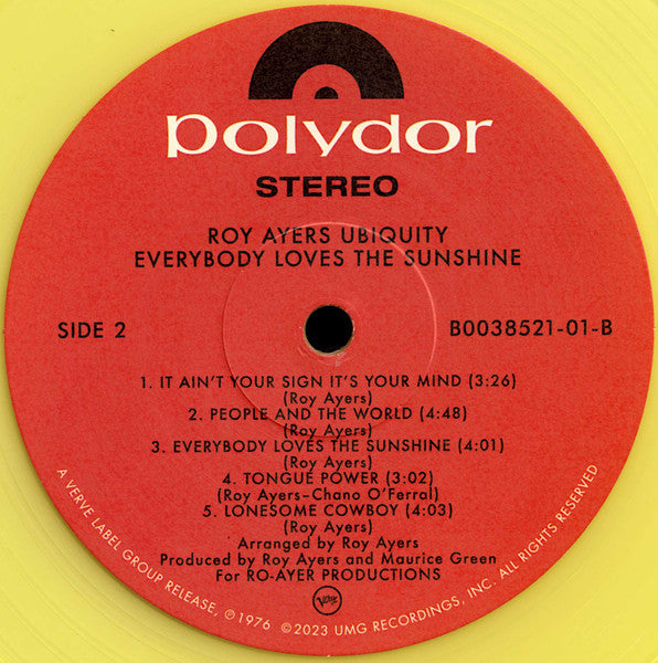 Roy Ayers Ubiquity - Everybody Loves The Sunshine (YELLOW VINYL) | Mint (M) Mint (M)