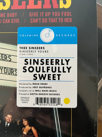 Thee Sinseers - Sinseerly Yours (OPAQUE YELLOW VINYL) | Mint (M) Mint (M)