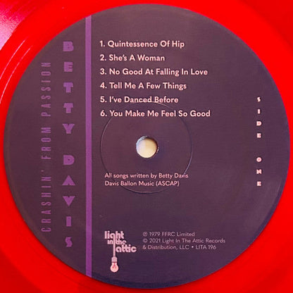 Betty Davis - Crashin' From Passion (TRANSPARENT RED VINYL) | Mint (M) Mint (M)