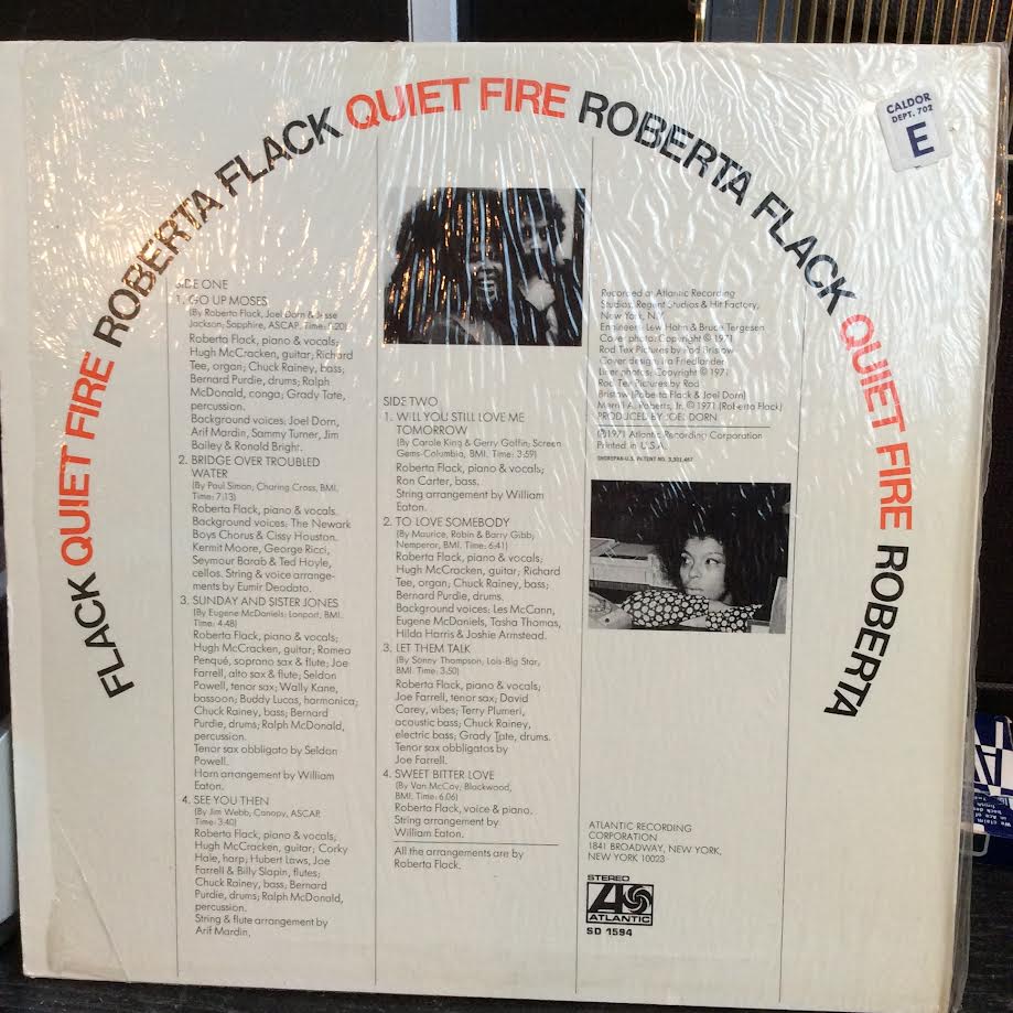 Roberta Flack - Quiet Fire (VINYL) | Excellent+ (EX+) Near Mint (NM)