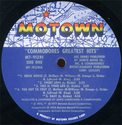 Commodores - Greatest Hits (VINYL) | Excellent+ (EX+) Near Mint (NM)