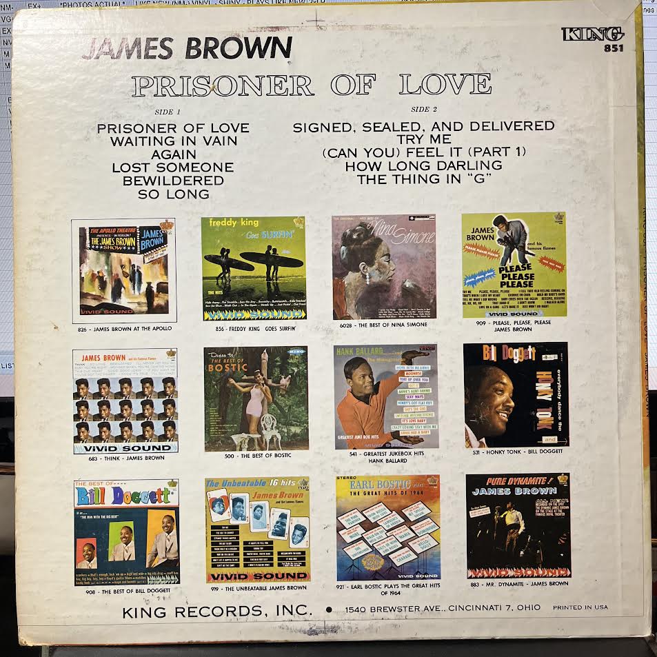 James Brown - Prisoner Of Love (VINYL) | Excellent (EX) Excellent+ (EX+)