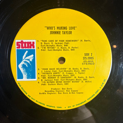 Johnnie Taylor - Who's Making Love (VINYL) | Excellent (EX) Very Good Plus (VG+)