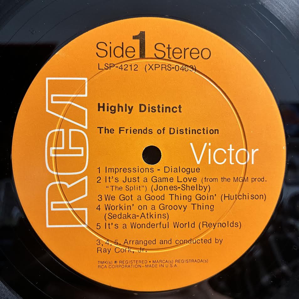 The Friends Of Distinction - Highly Distinct (VINYL) | Excellent (EX) Very Good Plus (VG+)