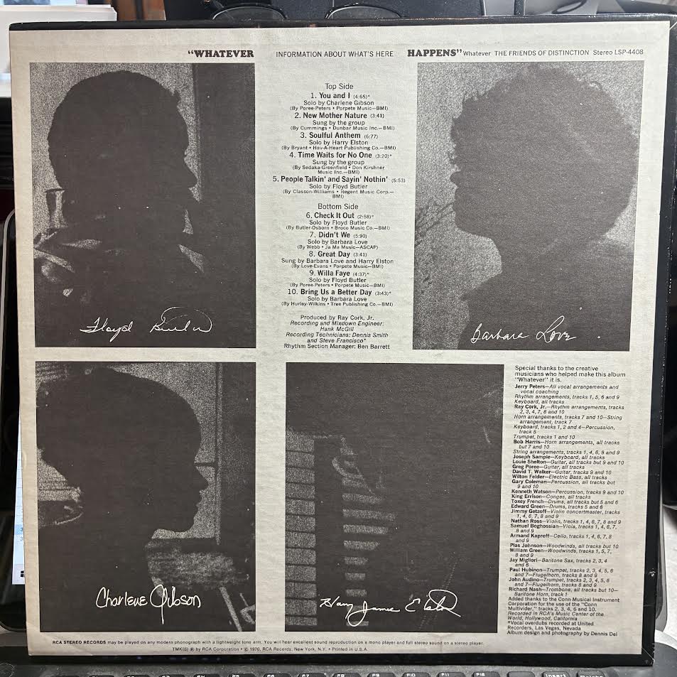 The Friends Of Distinction - Whatever (VINYL) | Near Mint (NM or M-) Excellent (EX)