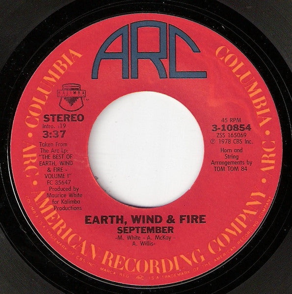 Earth, Wind & Fire - September (7") | Excellent+ (EX+) Generic