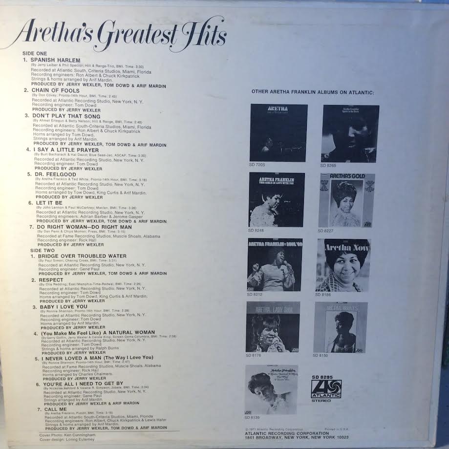 Aretha Franklin - Aretha's Greatest Hits (VINYL) | Near Mint (NM) Excellent (EX)