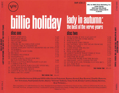 Billie Holiday - Lady In Autumn: The Best Of The Verve Years (2xCD) | Near Mint (NM or M-)
