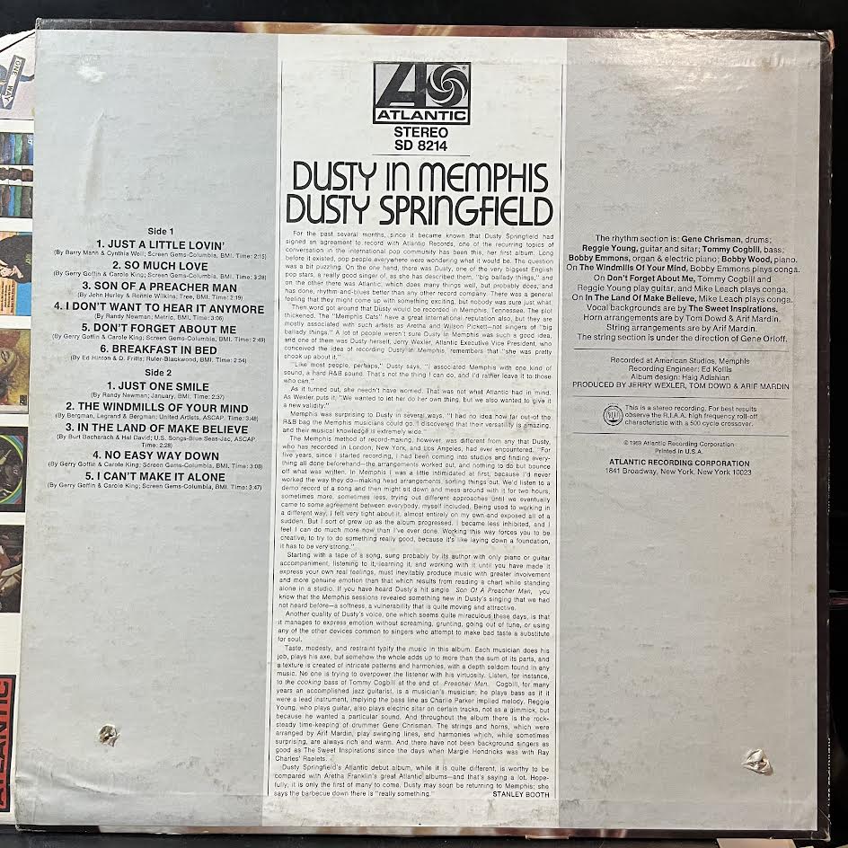 Dusty Springfield - Dusty In Memphis (VINYL) | Very Good Plus (VG+) Very Good Plus (VG+)