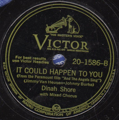 Dinah Shore - I'll Walk Alone / It Could Happen To You (78RPM 10") | Very Good Plus (VG+) Generic