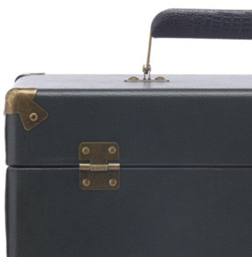 GPO - GPO Retro SWB18GB 12 " Vinyl Record Case 35 Count Capacity Removable Lid - Rustic Green with Black Interior) |
