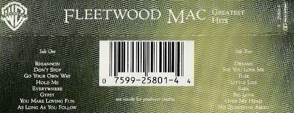 Fleetwood Mac - Greatest Hits (CASSETTE) | Excellent (EX) Excellent (EX)