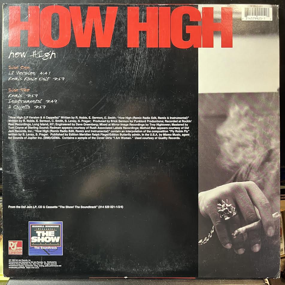 Method Man & Redman - How High (12" VINYL) | Excellent (EX) Excellent (EX)
