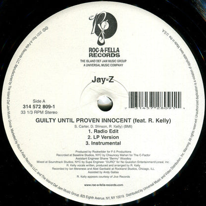 Jay-Z - Guilty Until Proven Innocent / 1-900-HUSTLER (12" VINYL) | Excellent (EX) Excellent (EX)