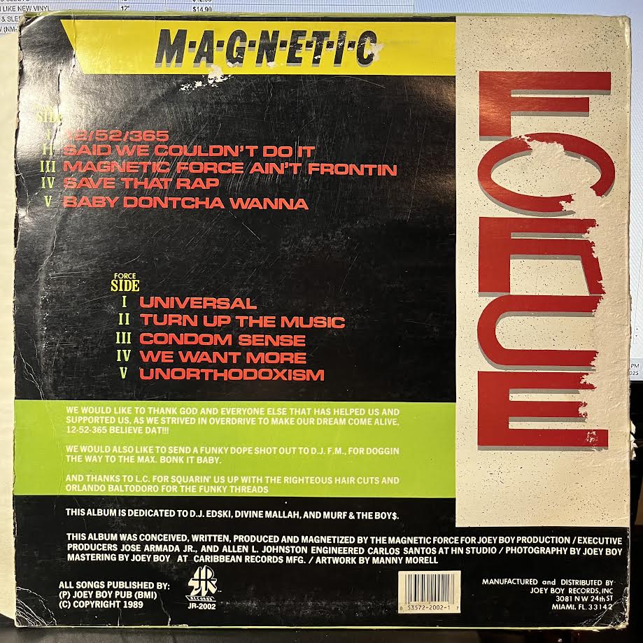 Magnetic Force (2) - 12/52/365 (VINYL) | Excellent (EX) Very Good (VG)
