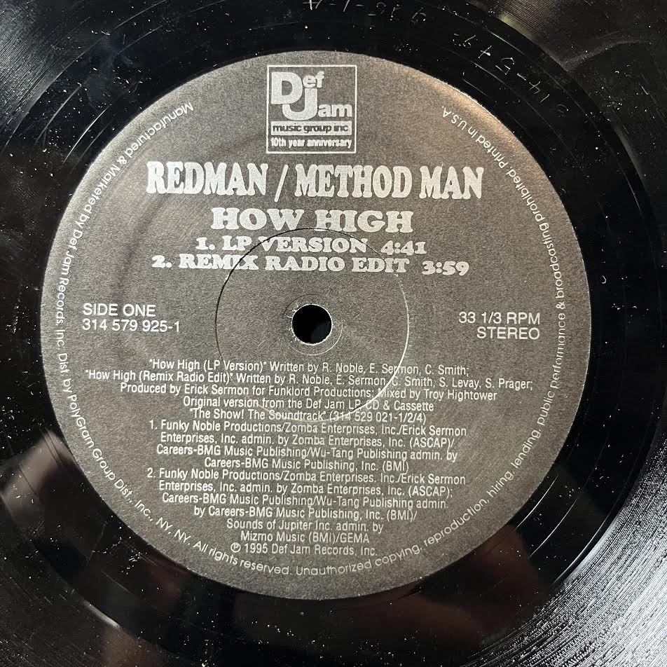Method Man & Redman - How High (12" VINYL) | Excellent (EX) Excellent (EX)