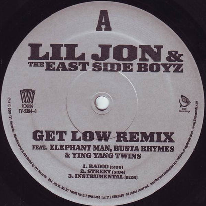Lil' Jon & The East Side Boyz - Get Low (Remix) (12" VINYL) | Near Mint (NM) Near Mint (NM)