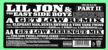 Lil' Jon & The East Side Boyz - Get Low (Remix) (12" VINYL) | Near Mint (NM) Near Mint (NM)