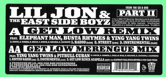 Lil' Jon & The East Side Boyz - Get Low (Remix) (12" VINYL) | Near Mint (NM) Near Mint (NM)