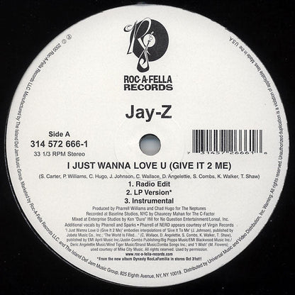 Jay-Z - I Just Wanna Love U (Give It 2 Me) (12" VINYL) | Very Good Plus (VG+) Excellent (EX)