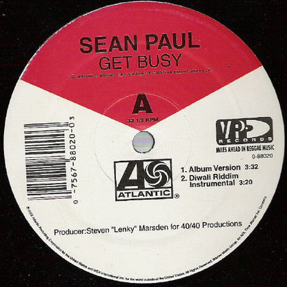 Sean Paul - Get Busy (12" VINYL) | Very Good Plus (VG+) Excellent (EX)
