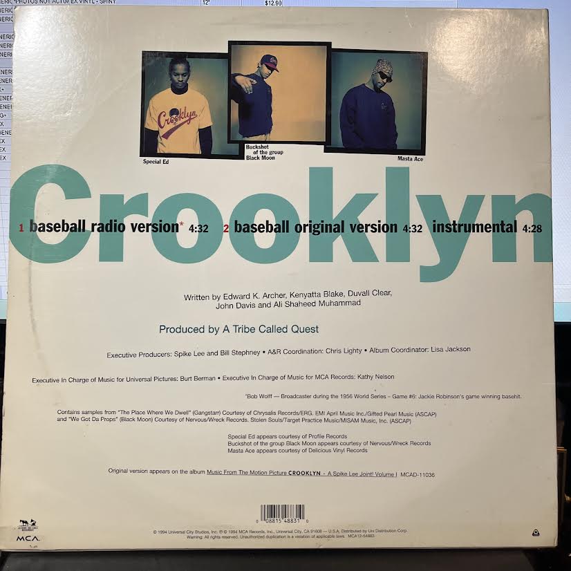 Crooklyn Dodgers - Crooklyn (12" VINYL) | Very Good Plus (VG+) Excellent (EX)