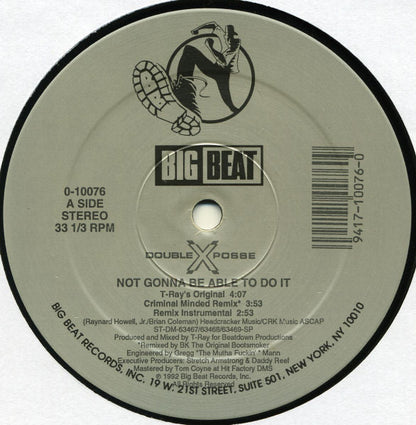Double XX Posse - Not Gonna Be Able To Do It (VINYL) | Very Good Plus (VG+) Excellent (EX)