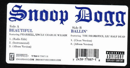 Snoop Dogg - Beautiful / Ballin' (12" VINYL) | Very Good (VG) Very Good Plus (VG+)