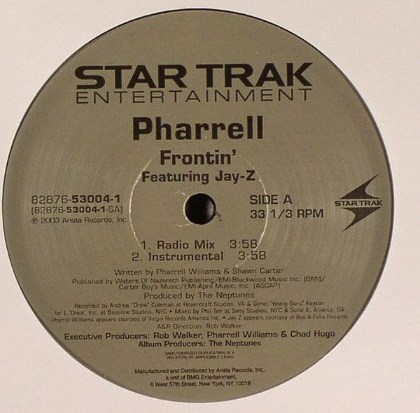 Pharrell Williams - Frontin' (12" VINYL) | Very Good (VG) Excellent (EX)