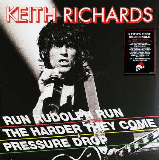 Run Rudolph Run / The Harder They Come / Pressure Drop (Red & Black Splatter Vinyl 12") | Mint (M) Mint (M)
