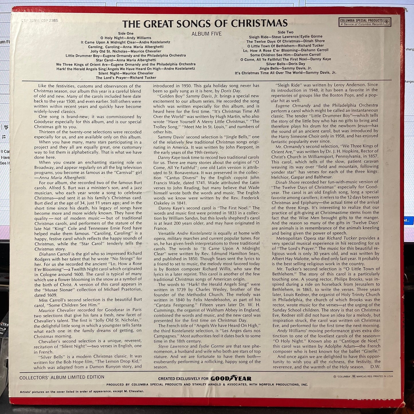 Various - The Great Songs Of Christmas, Album Five (VINYL) | Excellent+ (EX+) Excellent+ (EX+)