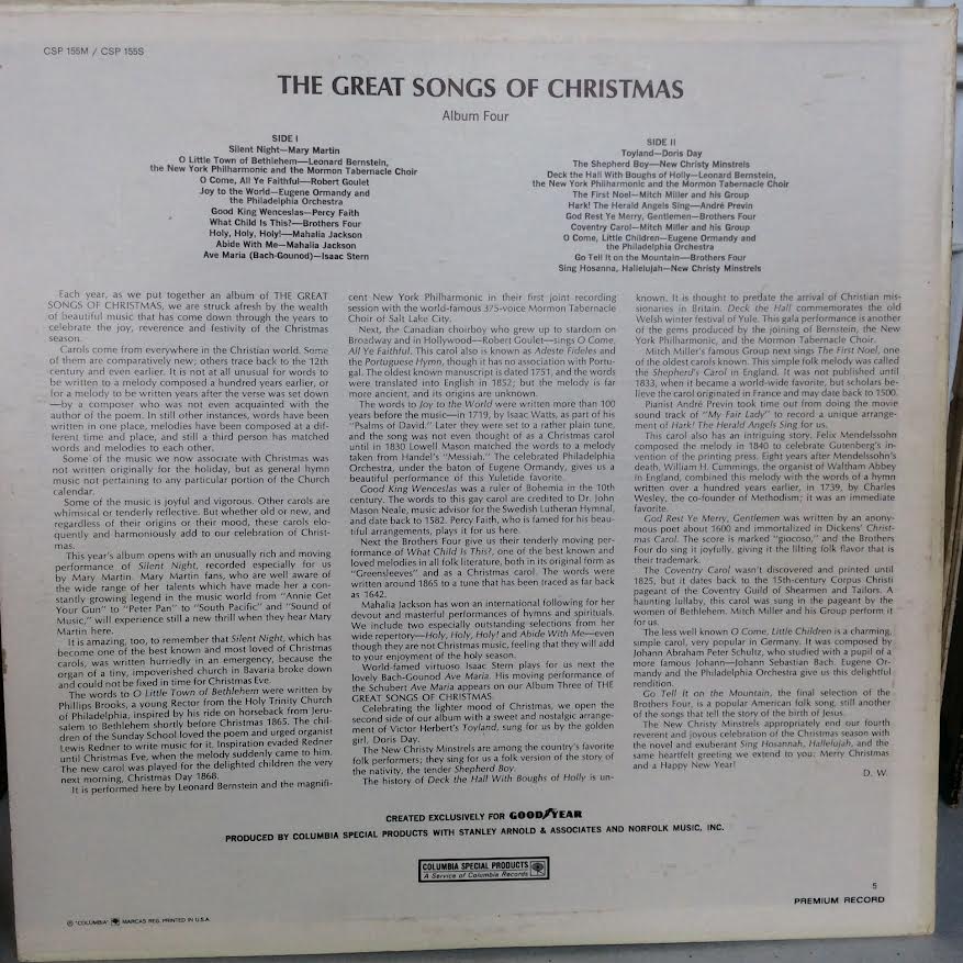 Various - Great Songs Of Christmas (By The Great Artists Of Our Time) (VINYL) | Excellent+ (EX+) Near Mint- (NM-)