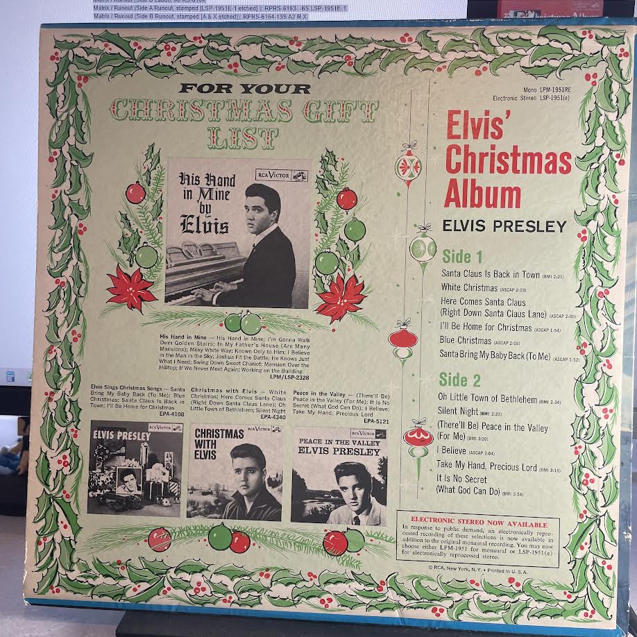 Elvis Presley - Elvis' Christmas Album (VINYL) | Excellent (EX) Very Good Plus (VG+)