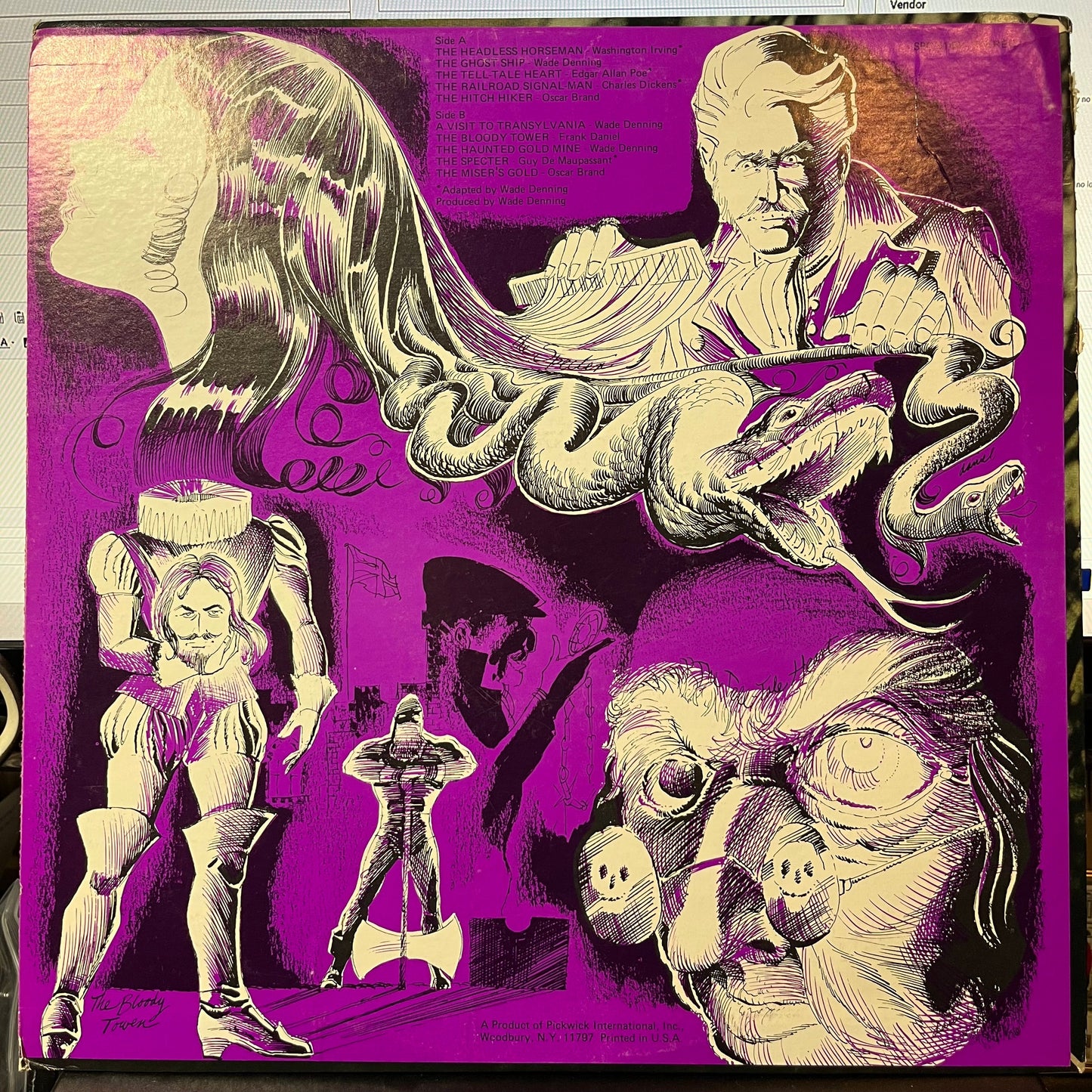 Wade Denning - Famous Ghost Stories With Scary Sounds (VINYL) | Near Mint- (NM-) Excellent (EX)