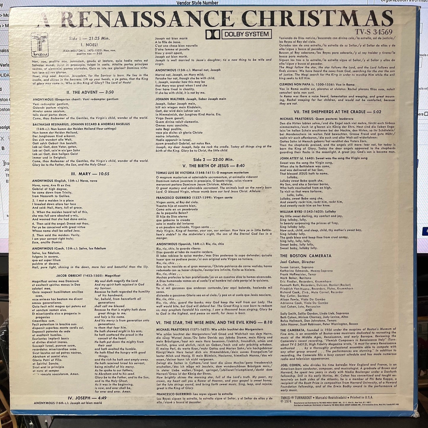 Boston Camerata - A Renaissance Christmas (VINYL) | Near Mint (NM or M-)