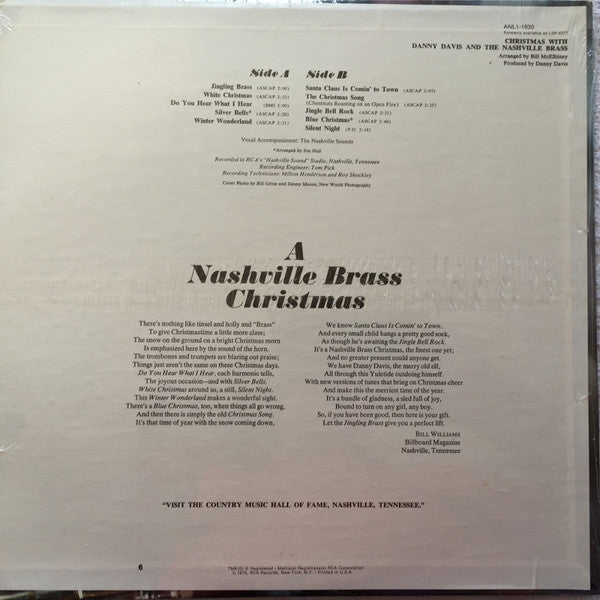Danny Davis & The Nashville Brass - Christmas (VINYL) | Near Mint (NM or M-)