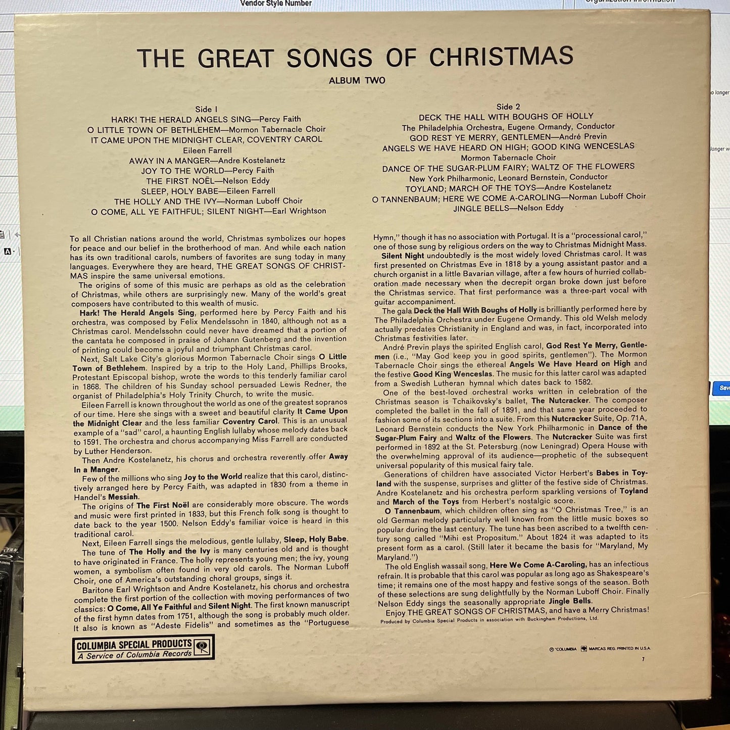 Various - The Great Songs Of Christmas Album Two (VINYL) | Near Mint (NM or M-)