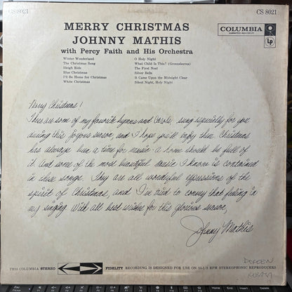 Johnny Mathis - Merry Christmas (VINYL) | Very Good Plus (VG+) Very Good Plus (VG+)