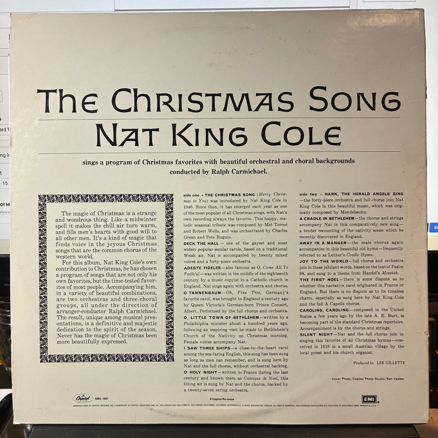 Nat King Cole - The Christmas Song (VINYL) | Very Good Plus (VG+) Very Good Plus (VG+)