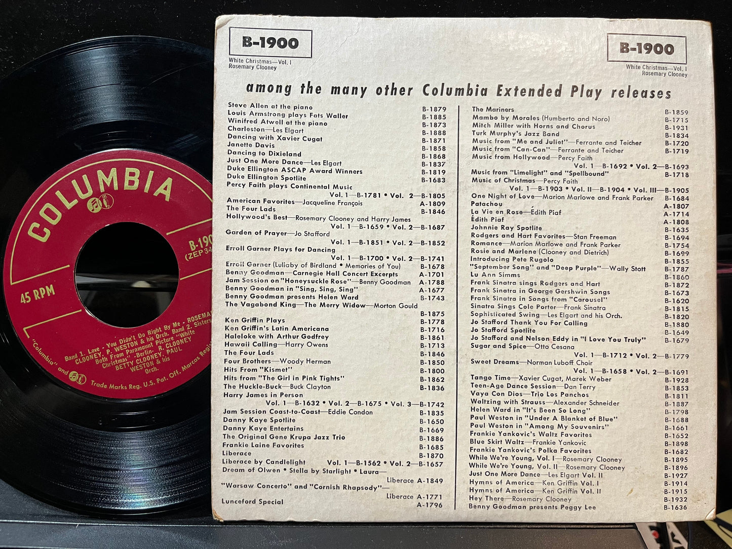 Rosemary Clooney - White Christmas (7" VINYL) | Very Good (VG) Excellent (EX)