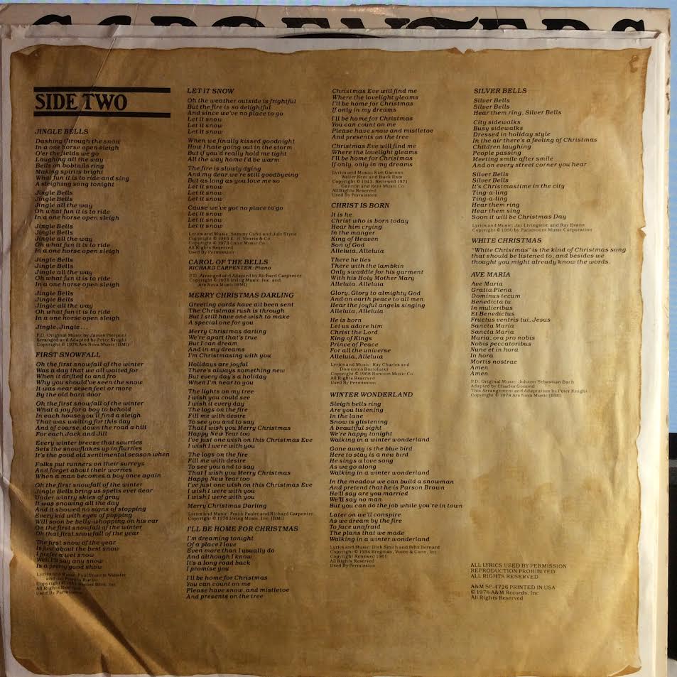 Carpenters - Christmas Portrait (VINYL) | Very Good (VG) Very Good Plus (VG+)
