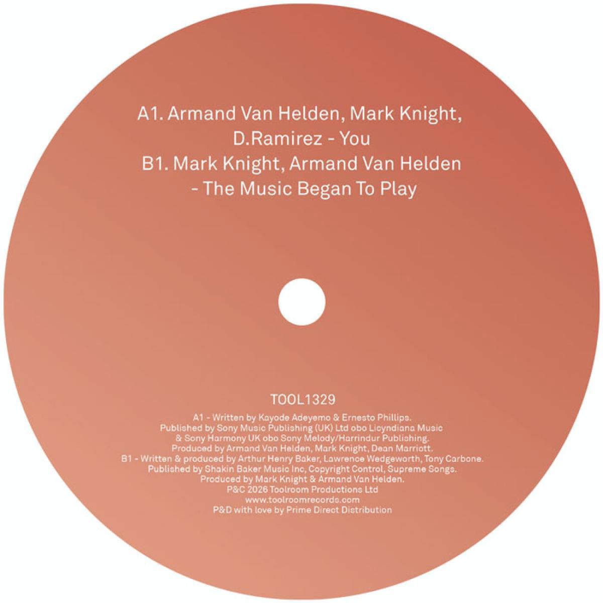 Armand Van Helden / Mark Knight / D.Ramirez - (PRESALE 5/29/26) You / The Music Began To Play (VINYL) | Mint (M) Mint (M)