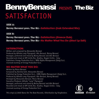 Benny Benassi - Satisfaction (VINYL) | Mint (M) Mint (M)