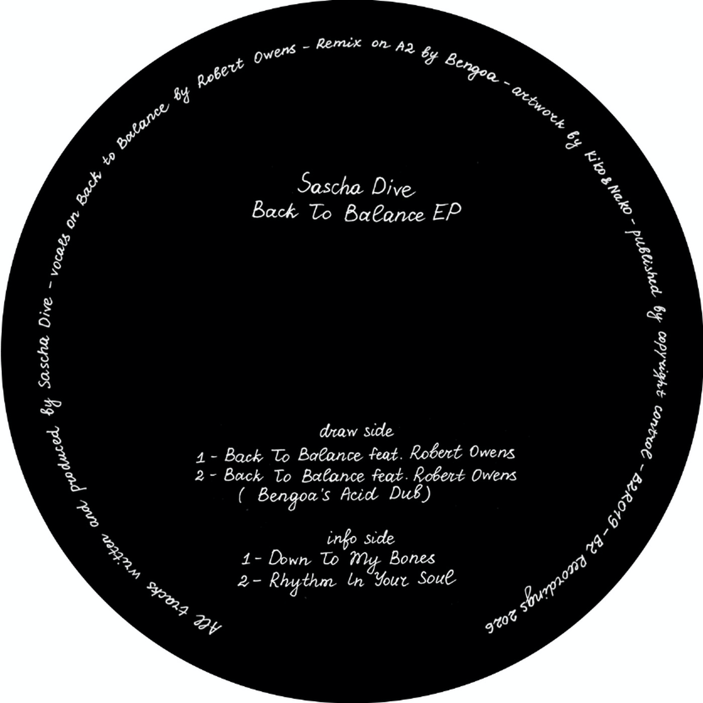 Sascha Dive, Robert Owens, Bengoa - (PRESALE 7/1/26) Back To Balance EP (VINYL) | Mint (M) Mint (M)