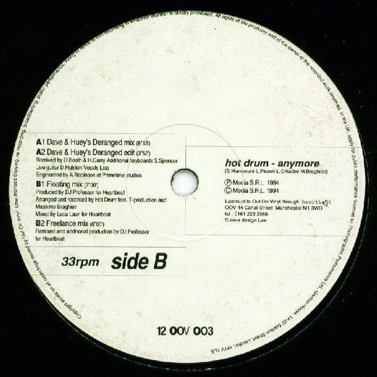Hot Drum - Anymore (12" VINYL) | Very Good Plus (VG+)