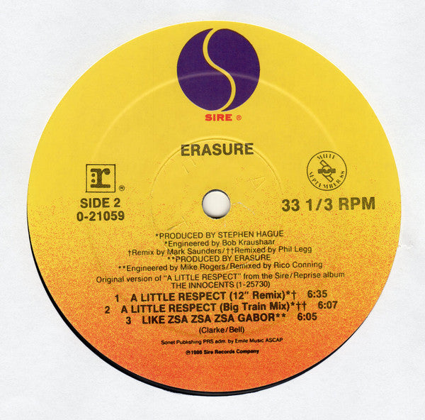 Erasure - A Little Respect (12" VINYL) | Very Good Plus (VG+) Very Good (VG)