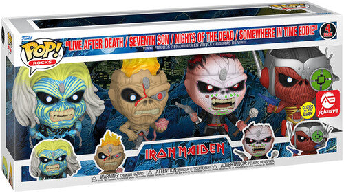 Iron Maiden - FUNKO POP! ROCKS: Iron Maiden - Eddie 4PK Glow in the Dark Box Set (AE Exclusive) |