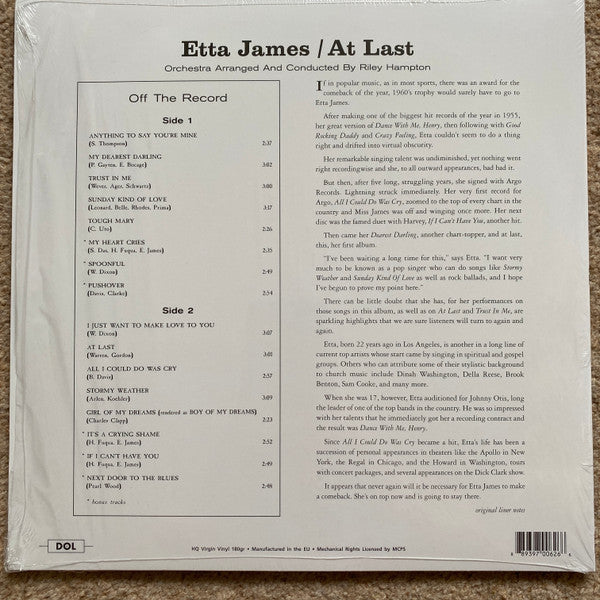 Etta James - At Last! (COLOR VINYL) | Mint (M) Mint (M)