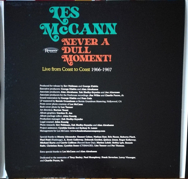 Les McCann - Never A Dull Moment! (Live From Coast To Coast 1966-1967) (3xVINYL RSD) |