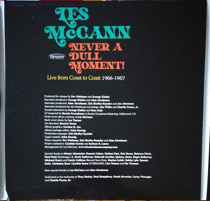 Les McCann - Never A Dull Moment! (Live From Coast To Coast 1966-1967) (3xVINYL RSD) |